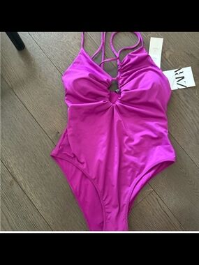 ZARA Bright Fuchsia One-Piece Swimsuit